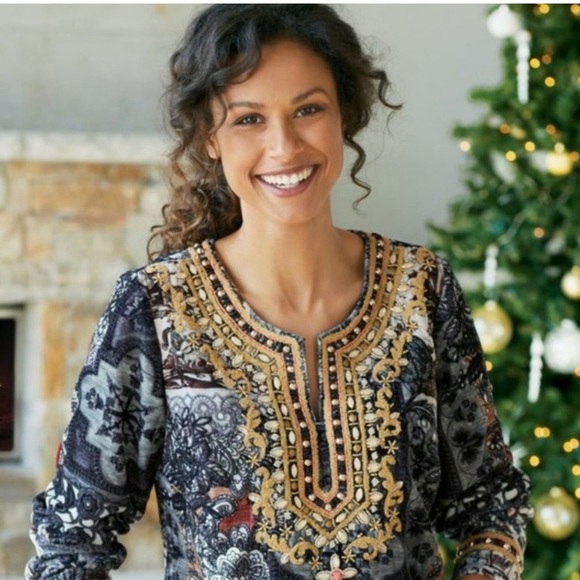 Soft Surroundings Venetian Velvet tunic Top - Picture 11 of 12